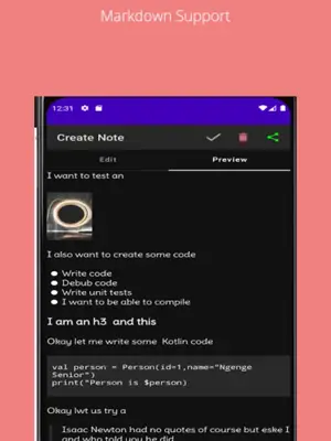 Notes WYSIWYG editor android App screenshot 1