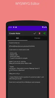 Notes WYSIWYG editor android App screenshot 3